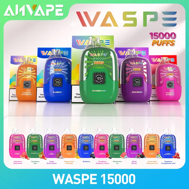 Original WASPE vaper 15000 vapers 12000 puffs 1000 disposable vape Pod Device puff 15K 12k 10k optional portable e cigarettes pen e metal wholesale prices fumot