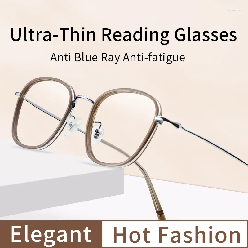 Sunglasses Blue Light Blocking Reading Glasses Luxury Frame UltraThin Optical Magnifying Stylish Presbyopia Eyeglasses For Women