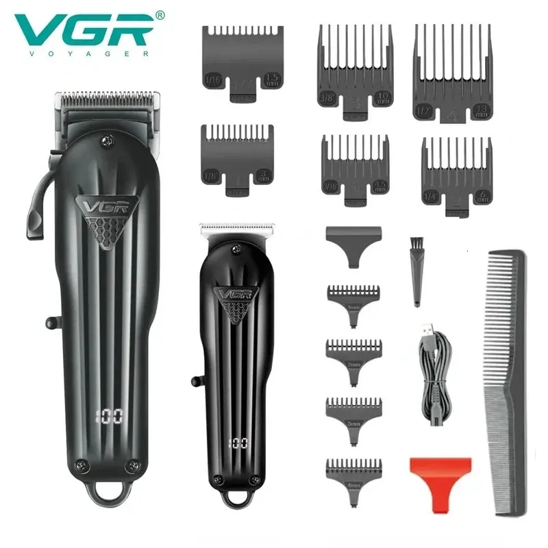 VGR Clipper Hair Cutting Machine Electric Professional Trimmer Cordless for Men Digital Display V282 240411