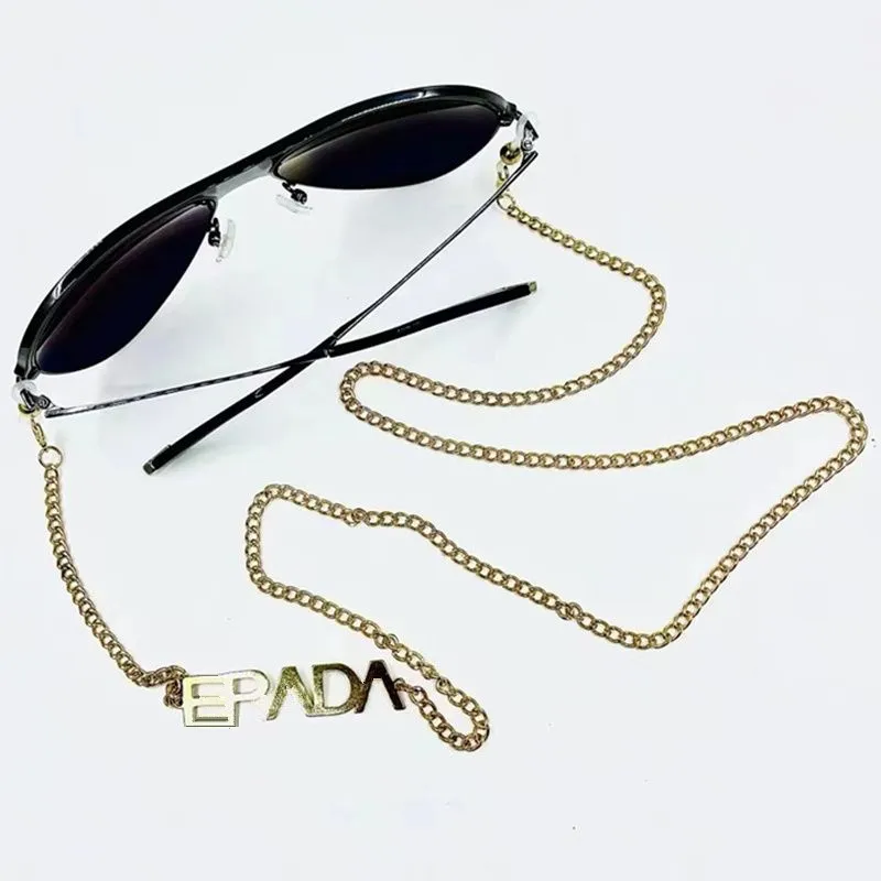 Multi-Dessig-Mode-Sonnenbrillenkette Edelstahl mit Brillen Saitenbuchstaben Lanyords mit Silical-Gel-Schleifen Stylish Lesetglass Brille Seilzubehör