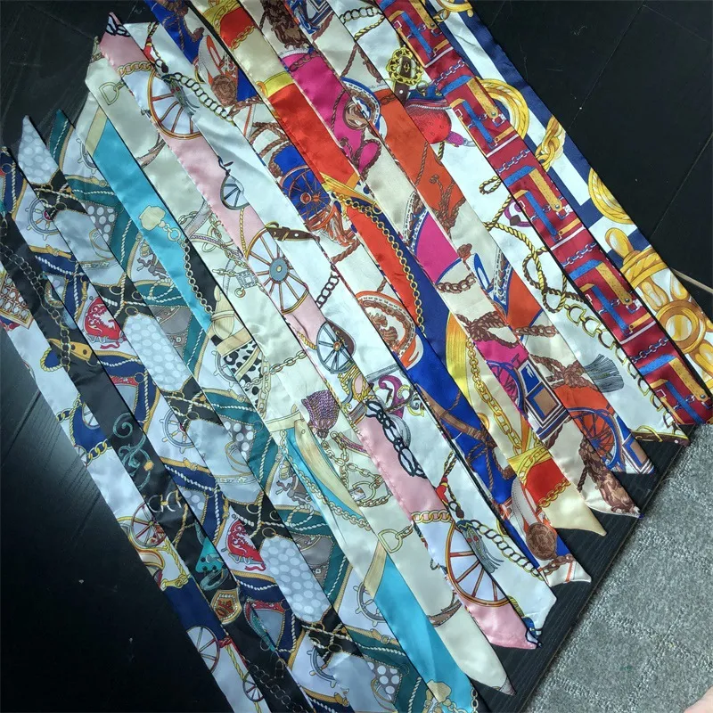 Bag Silk Scarf With Hanging Scarf Square Scarf Printed Headscarf Tie Headwear Silk Scarf Wholesale Spot Twill Cotton