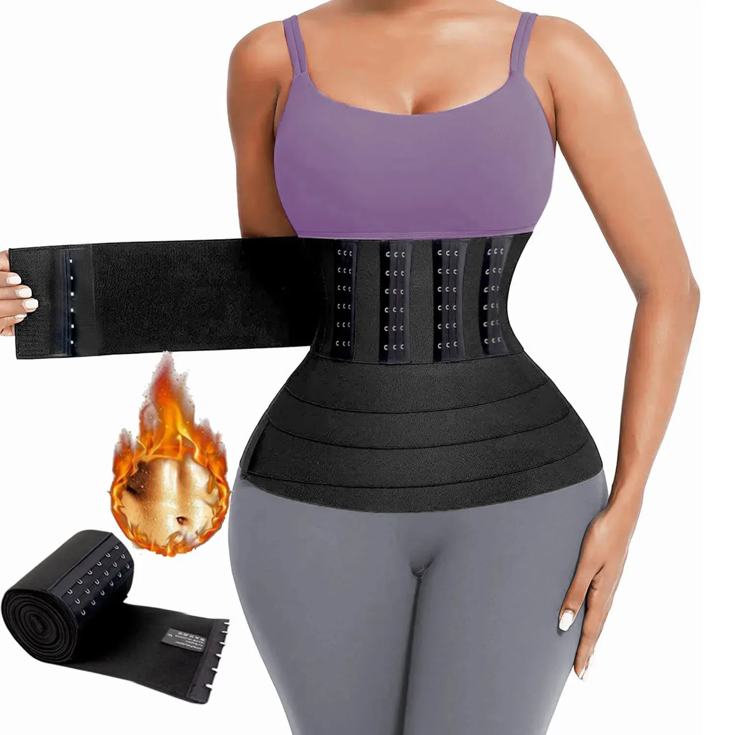 Taille Trainer Belt For Women Taille Bandage Wraps Tummy Sweat Wrap Plus Size Belly Body Shaper Workout Tailout Trimmer Belt Daily 240418