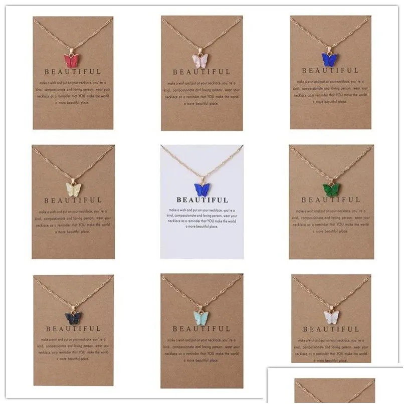 Colliers pendants Bk Prix Femmes en acrylique papillon
