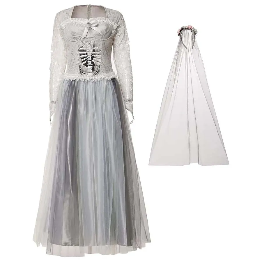 Women's Ghost Bride Costume Halloween Carnival Horror Cosplay HCAD-001