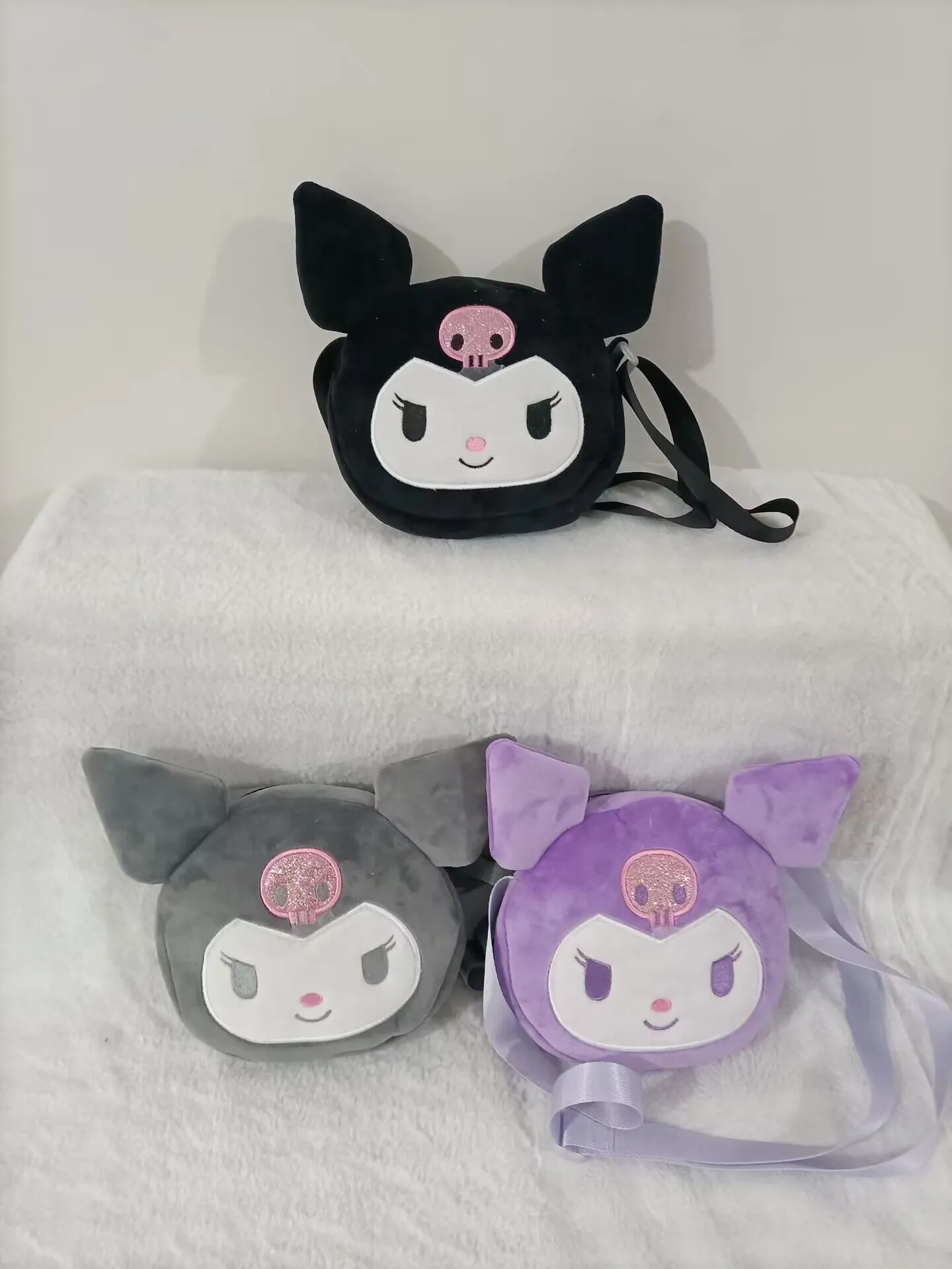 Kawaii Cartoon Kuromi Melody Cinnamoroll Plance Sac à bandoulière Anime Planche Messager Sac Keys Coin Purse Hands Sac à main