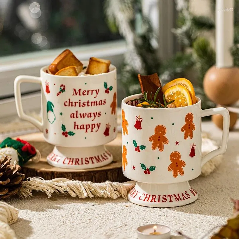 Tasses modernes ménagères originales de Noël couple couple en céramique eau tasse de tasse de maison de petit déjeuner