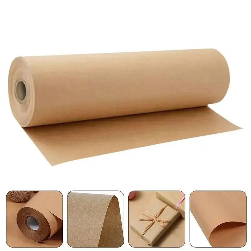 Bruin kraft Paper Roll 38cm*8m transportpapier geschenk inpakken DIY Crafts Billboard Easel 240426