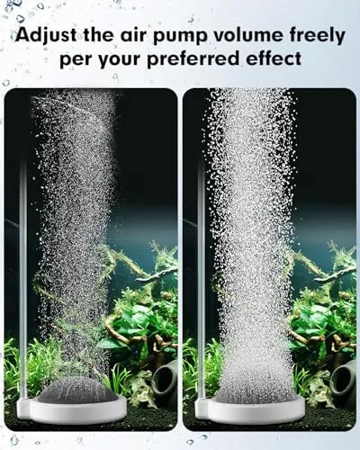 Portable Battery Powered Aquarium Air Pump - Bubble Stone For Fish Tank & Hydroponics