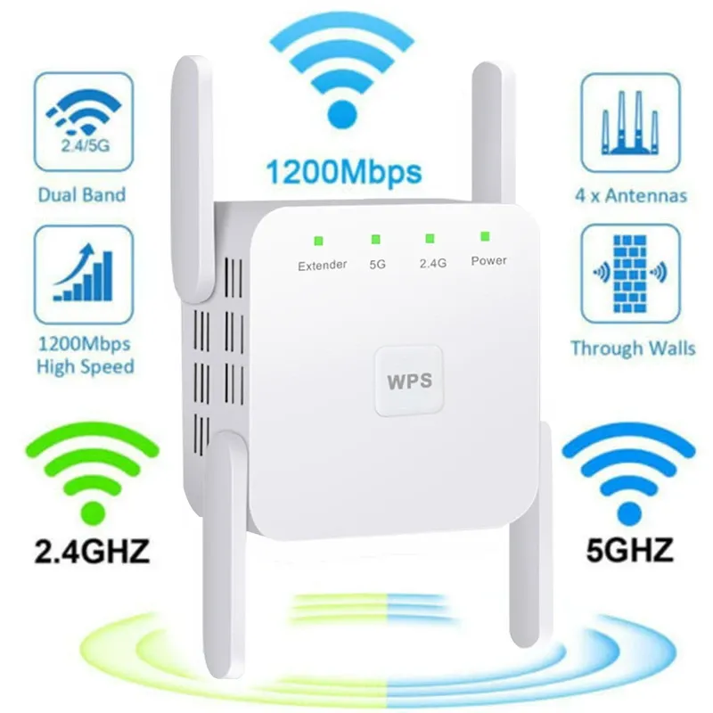 Combos FSU 5G WiFiリピーターWiFiアンプWiFiエクステンダーネットワークWiFiブースター1200Mbps長距離ワイヤレスネットワークインターネットリピーター