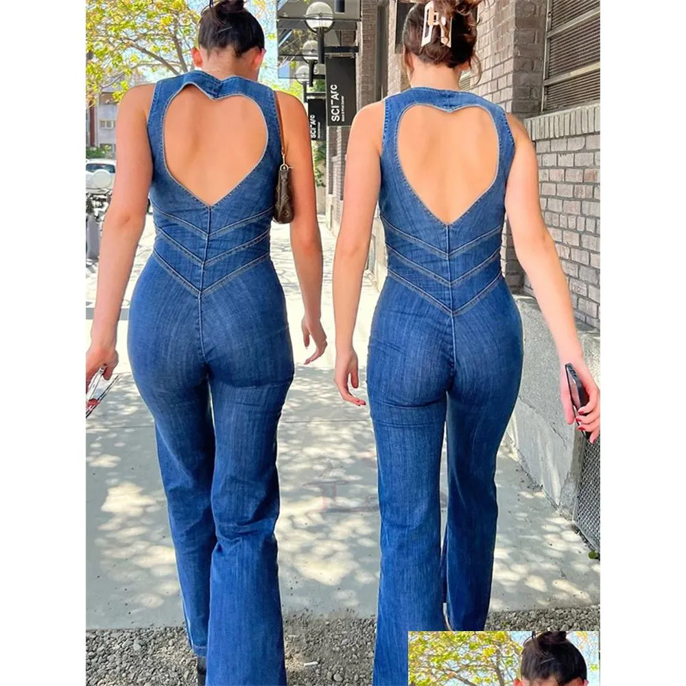 Le tute da donna Rompers Womens Taruxy senza battute di cuore salto per il bodycon per le donne senza maniche senza maniche