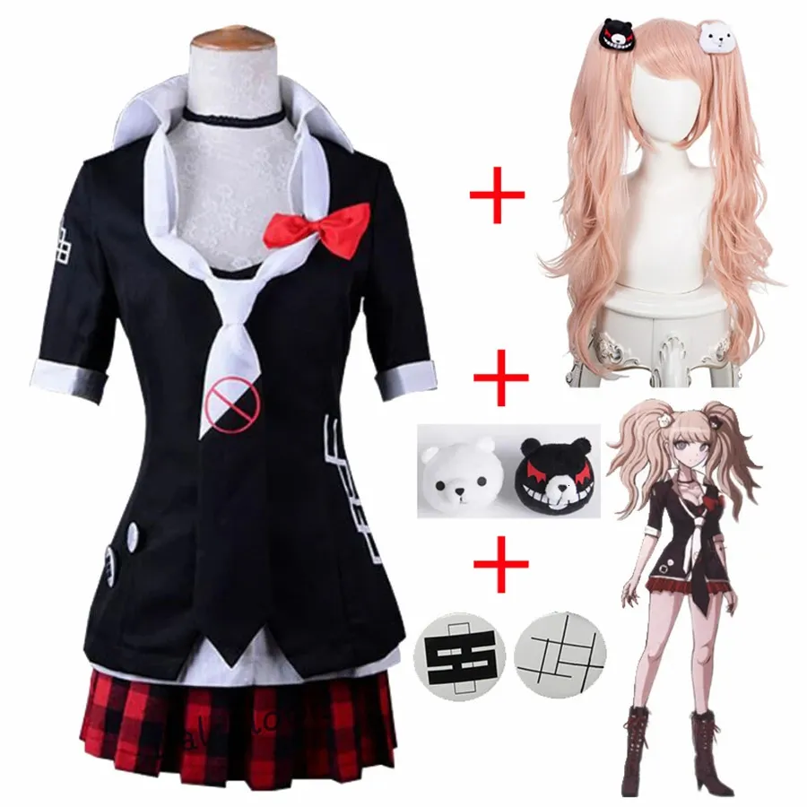 Danganronpa Cosplay Anime Junko Enoshima Embode Inushio Kimuchi Happy Havoc Dangan Ronpa Cosplay Kostüm / Perücke 240426