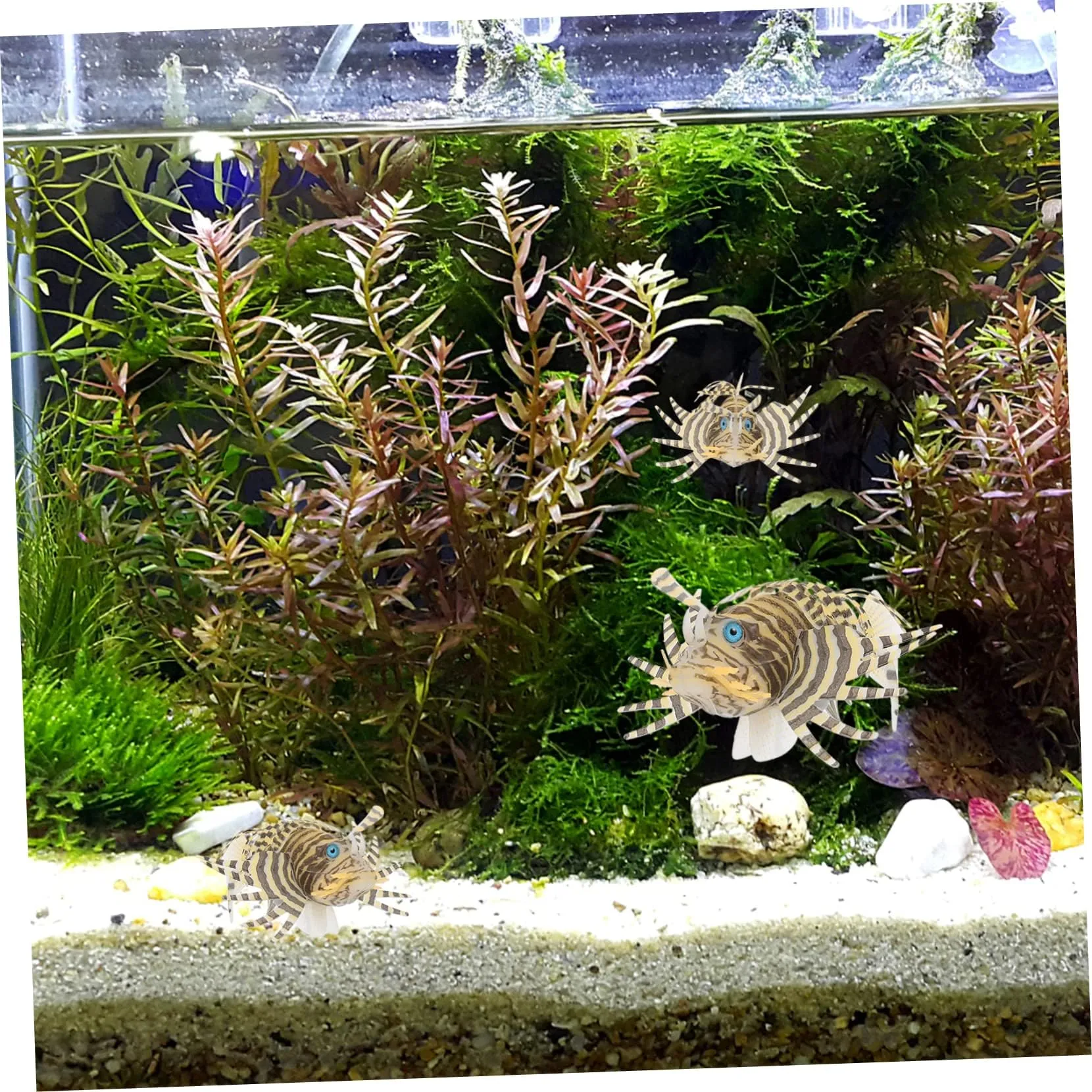 Aquarium Fish Tank Decorations Pcs Realistic Silicone Fish Ornament Set for Freshwater Fish Tank Accessories, Vivid Colors, Safe Lightweight