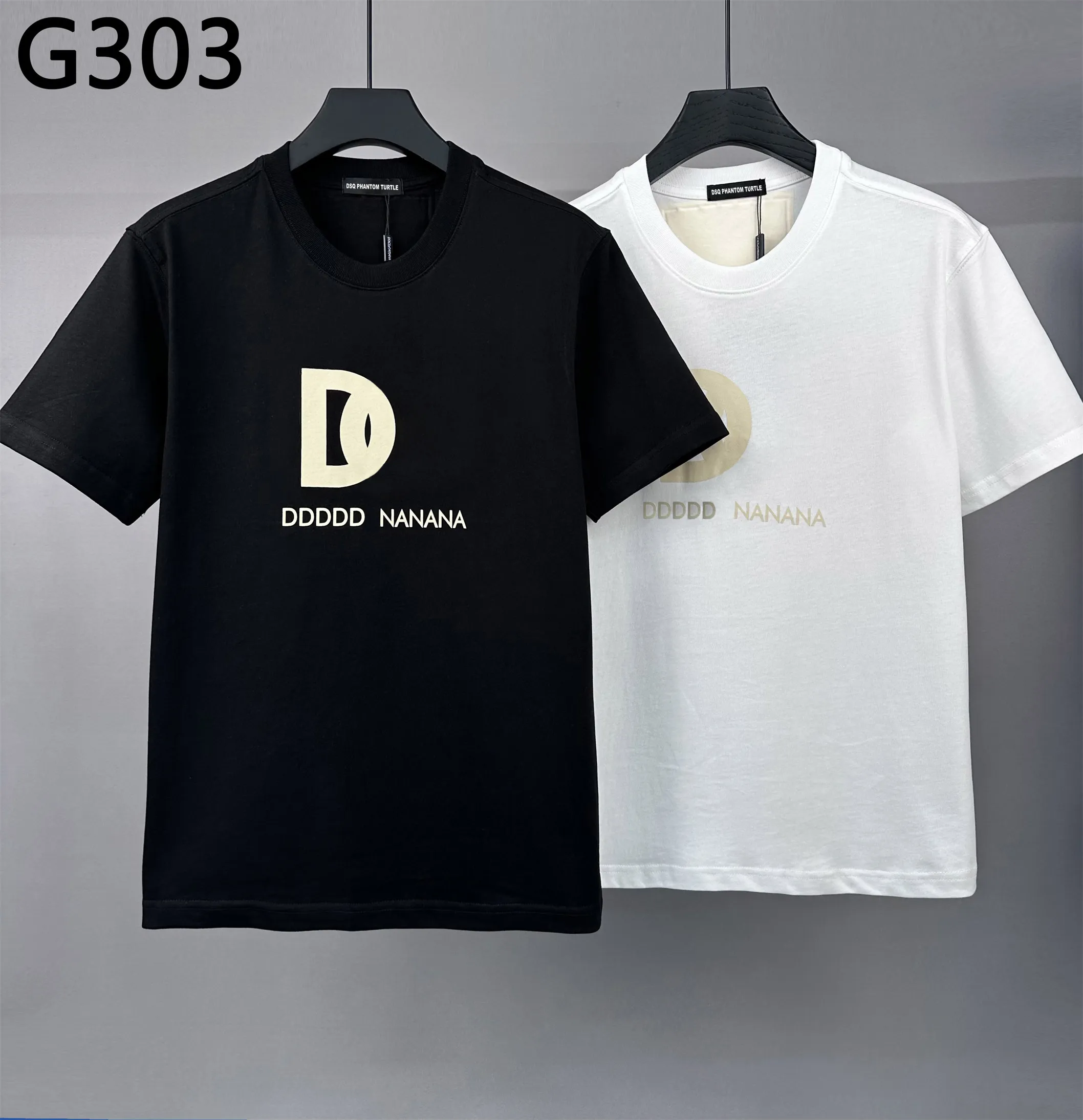 T-shirt en coton à manches à manches courtes DSQ Phantom T-shirt T-shirt T-shirts T-shirts Milano Logo T-shirts T-shirts Summer Hip Hop Tops Streetwear |5670