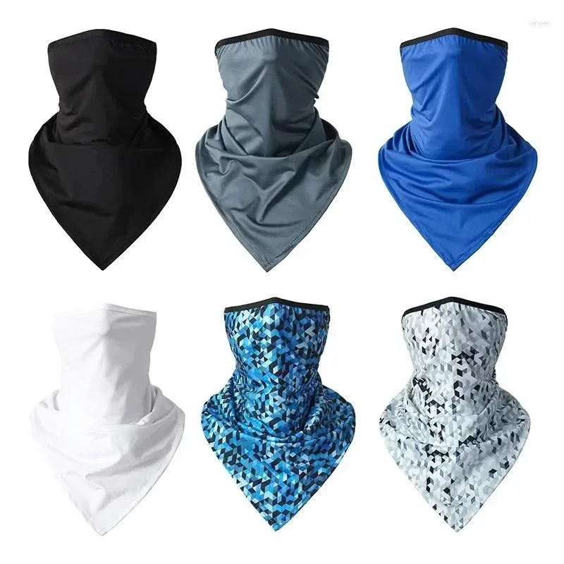 Bandanas Scarf Face Tube Bandana Triangle Summer Mask Skiing Sport Vandring Jakt Half Cover Cycling Neck Mesh Running Breatble Warmer