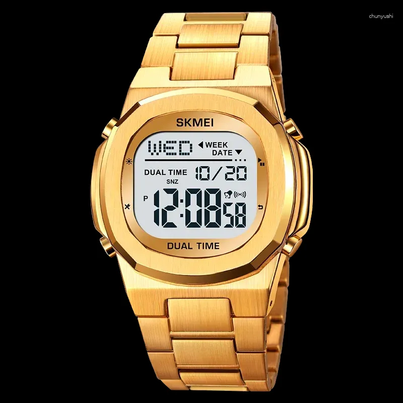 Orologi da polso Skmei 2004 Sport Digital Men Watches inossidabile cinturino in acciaio uomo calendario di sveglia elettronico dell'orologio da polso impermeabile