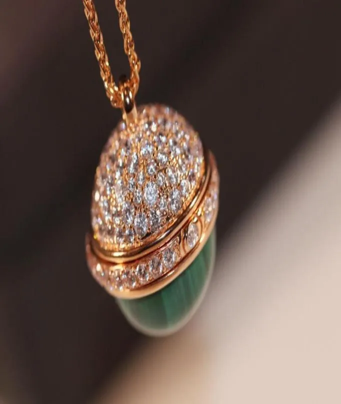 V Gold Material Round Shape Ball Pendant avec diamant et nature Pierre pour les femmes Bijoux de fiançailles PS36568174769
