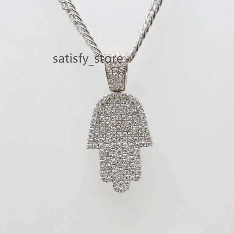 Paston Custom Jewelry Silver Geometric Moissanite Halsband Hip Hop Mens Figur Pendant Eventuell plats tillgänglig