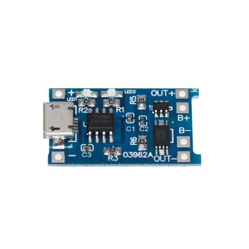 5v 1a micro/tipo-C/mini 18650 TP4056 Placa de carregamento de carregamento de carregador de lítio com proteção dupla funções