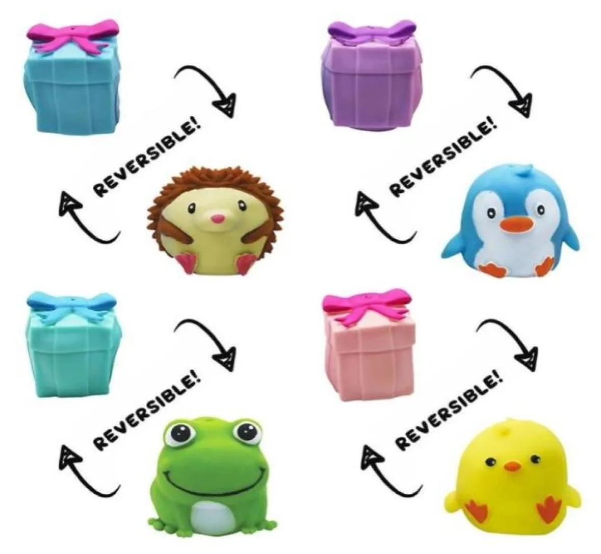 Brinquedos novos Caixa de presente Flip Gift Pinquital Animal Silicone Expression Silicone emocional a brinquedos adultos infantis gg027198686