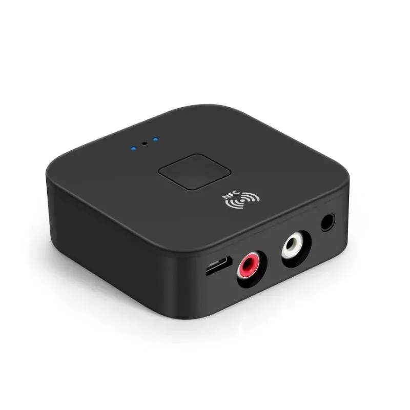 新しいBluetooth 5.0 RCAオーディオレシーバーAPTX 3.5mm Aux Jack Music Wireless Bluetoothアダプターwith nfc for car TVコンピュータースピーカー用RCA