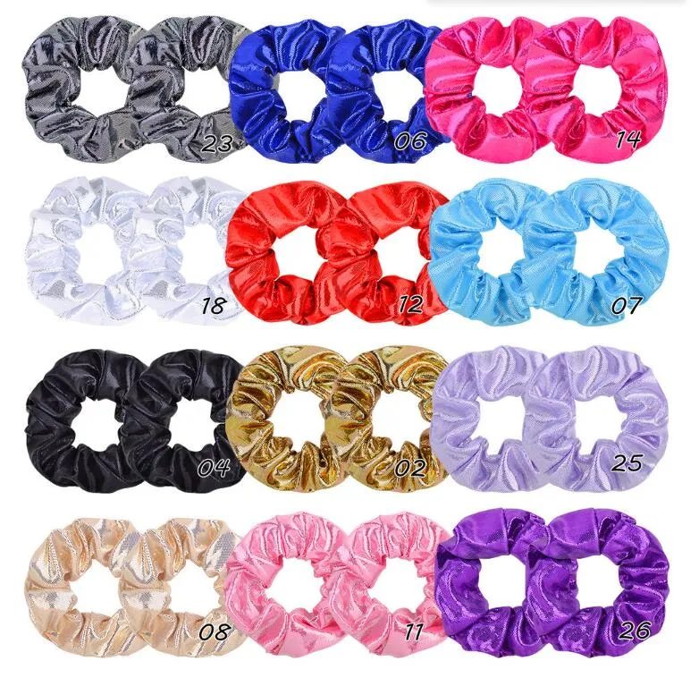 4 polegadas Mulheres Mulheres Multicolor Silk Silk Scrunchie Elastic HairBands