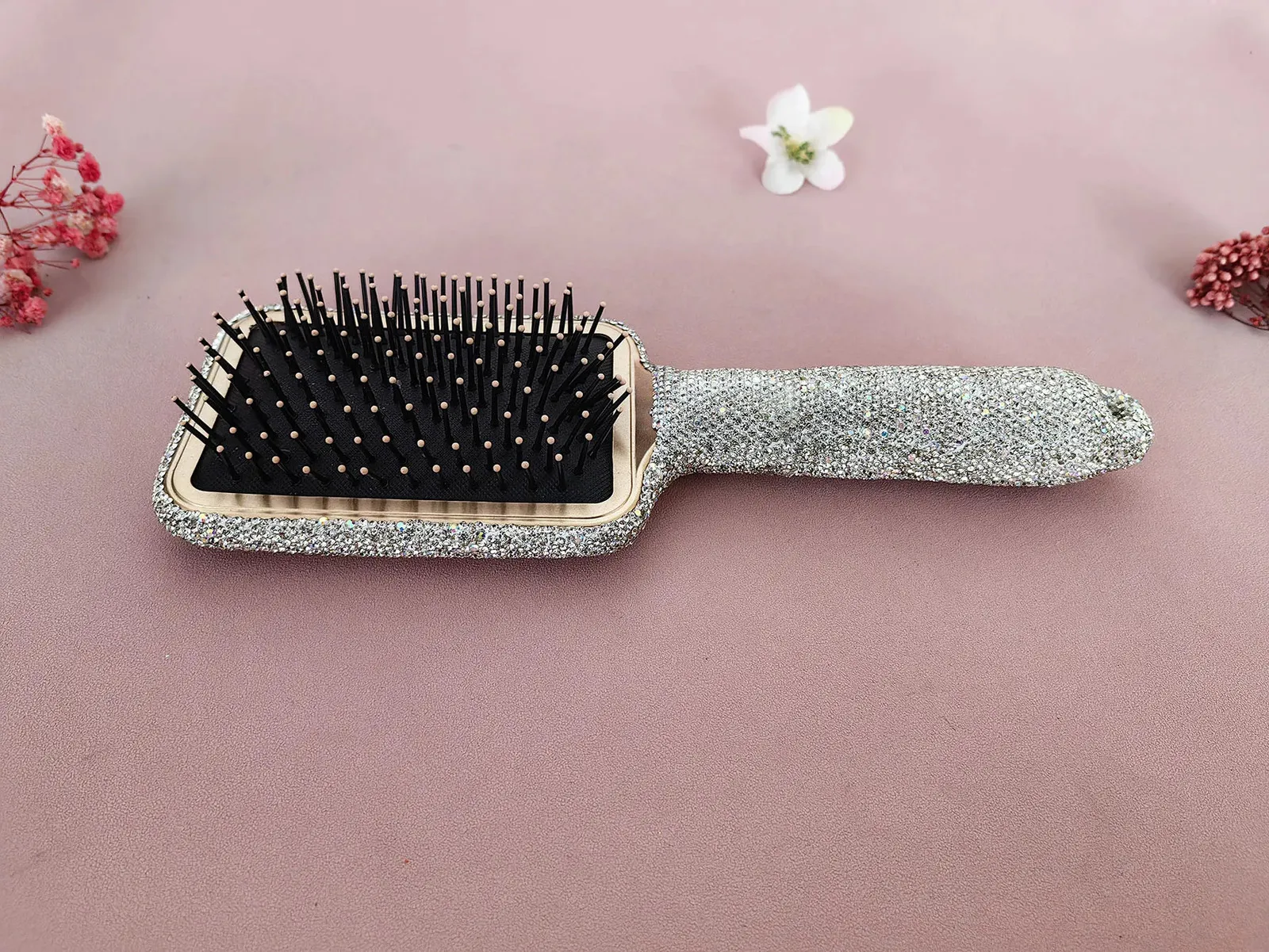 Peine de bolsas de aire de mujeres con diamantes cepillo para el cabello masaje de cuero cabelludo