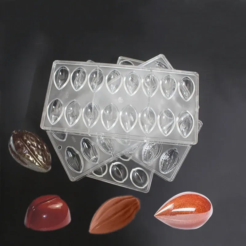 Moulds Hot Selling Polycarbonate Cocoa chocolate Molds 3D Coffee Bean Jelly Moulds Soft Sweets Water Drop Plastic Mould DIY Candy Tool