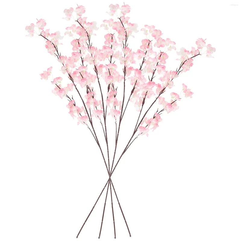 Dekorative Blumen 4 PCs Künstliche Blume simulierte schmücken Kirschblüte Haushalt eleganter falscher Realistik für Hochzeitssimulationsvase