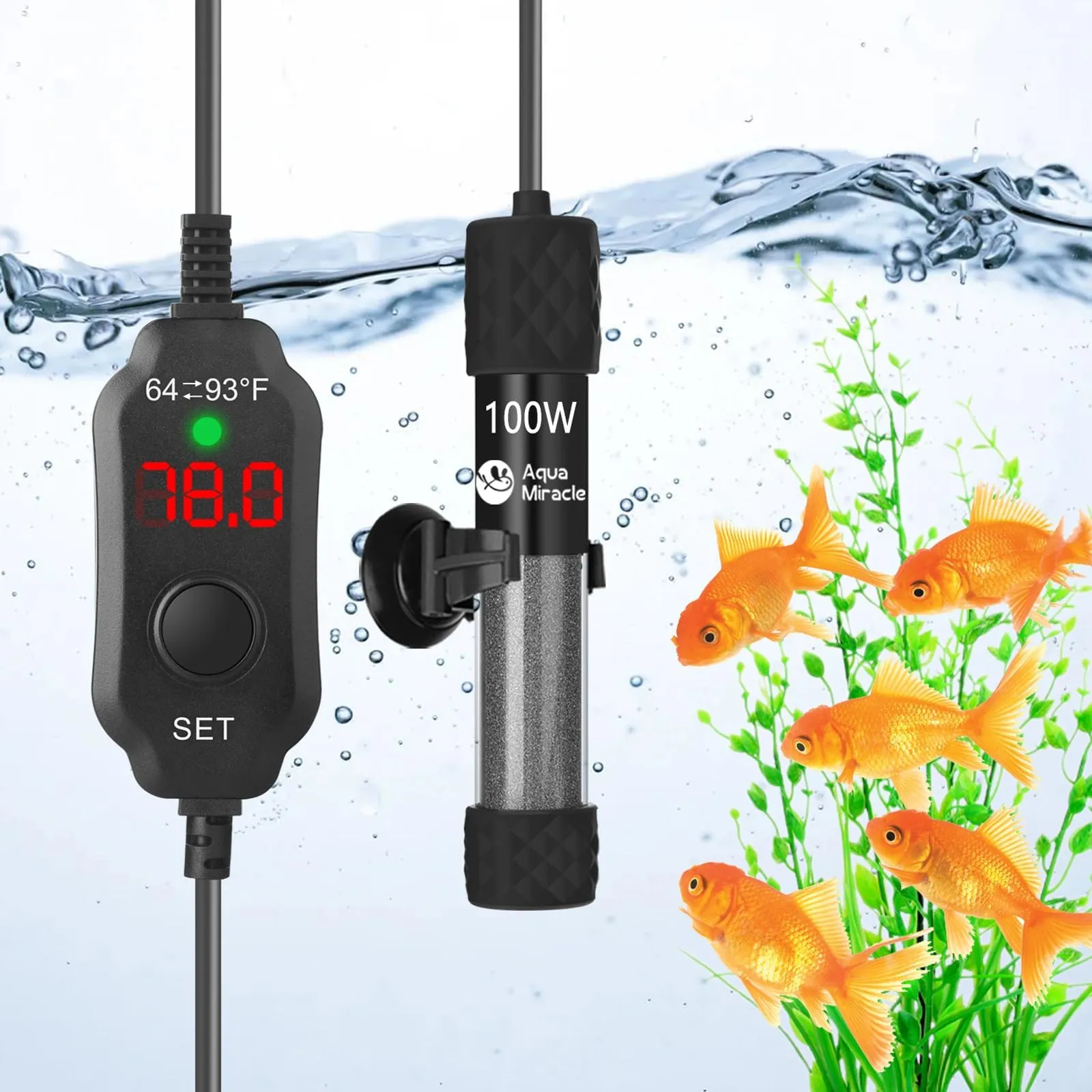 Compact Fish Tank Heater with Digital Thermostat for 20 Gallon ... - Adjustable Aquarium Heater With High Output For 20 Gallon Fish Tank