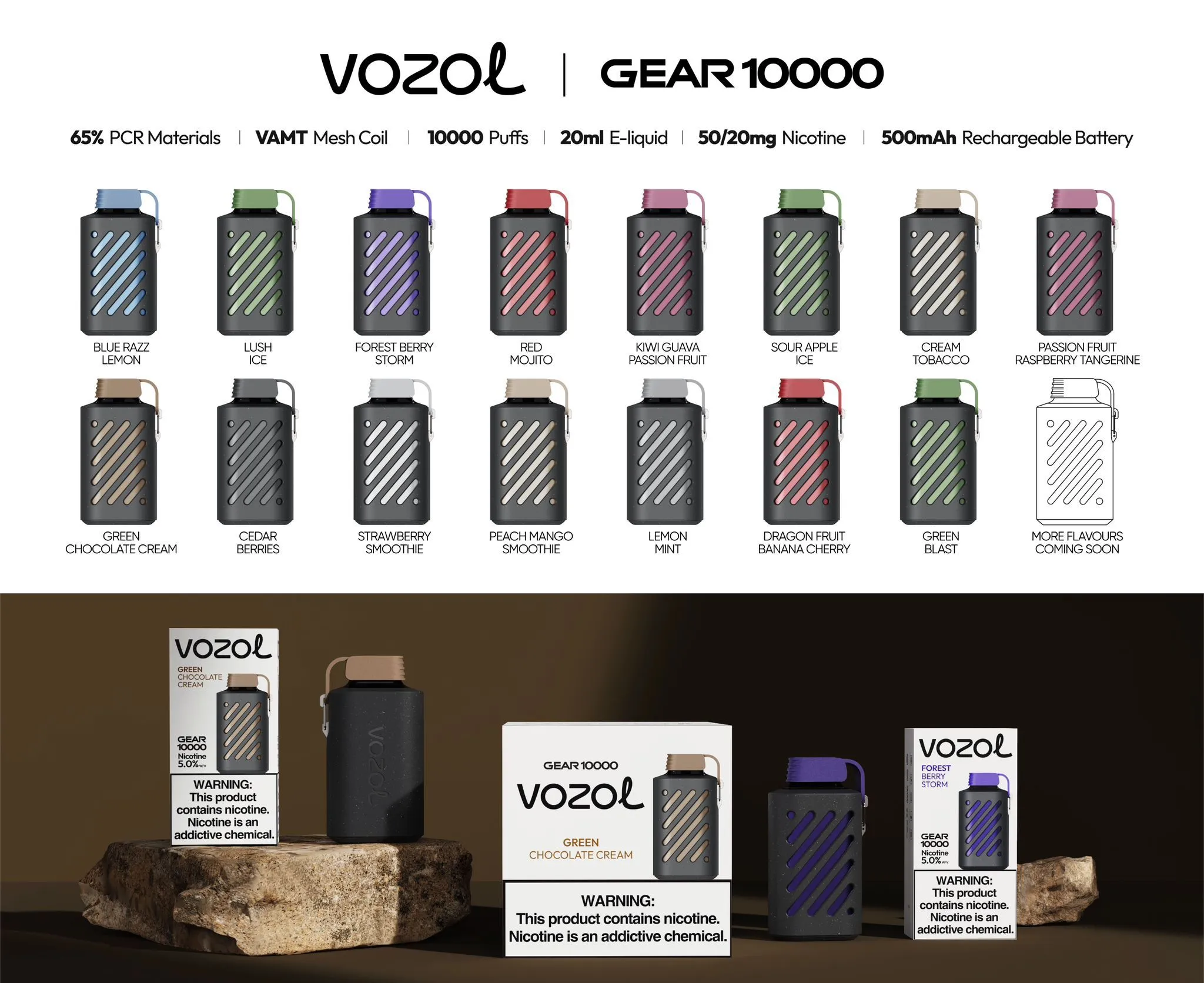 2024 Dernier stock Vozol Gear Vista Star 10000 10k Puffs Board Pod 12000 15000 18000 20000 12K 15K 18K 20K VAPES DIREPLABLES E Cigarette ODM / OEM