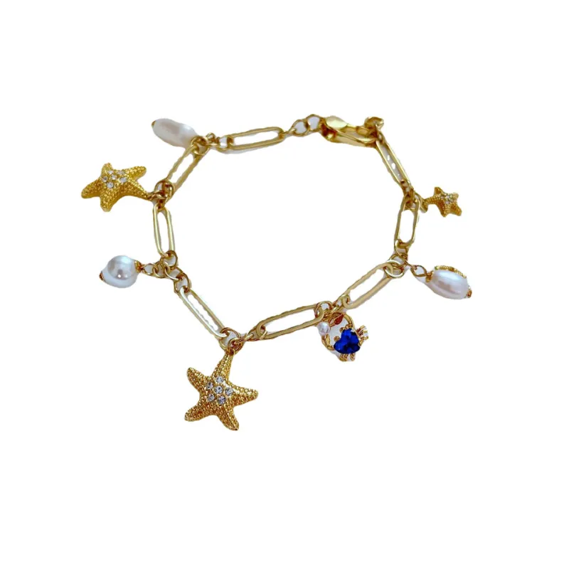 3 Charms Breloques Étoile De Mer En Métal Doré - Pour Bracelet Ou Création Bijoux