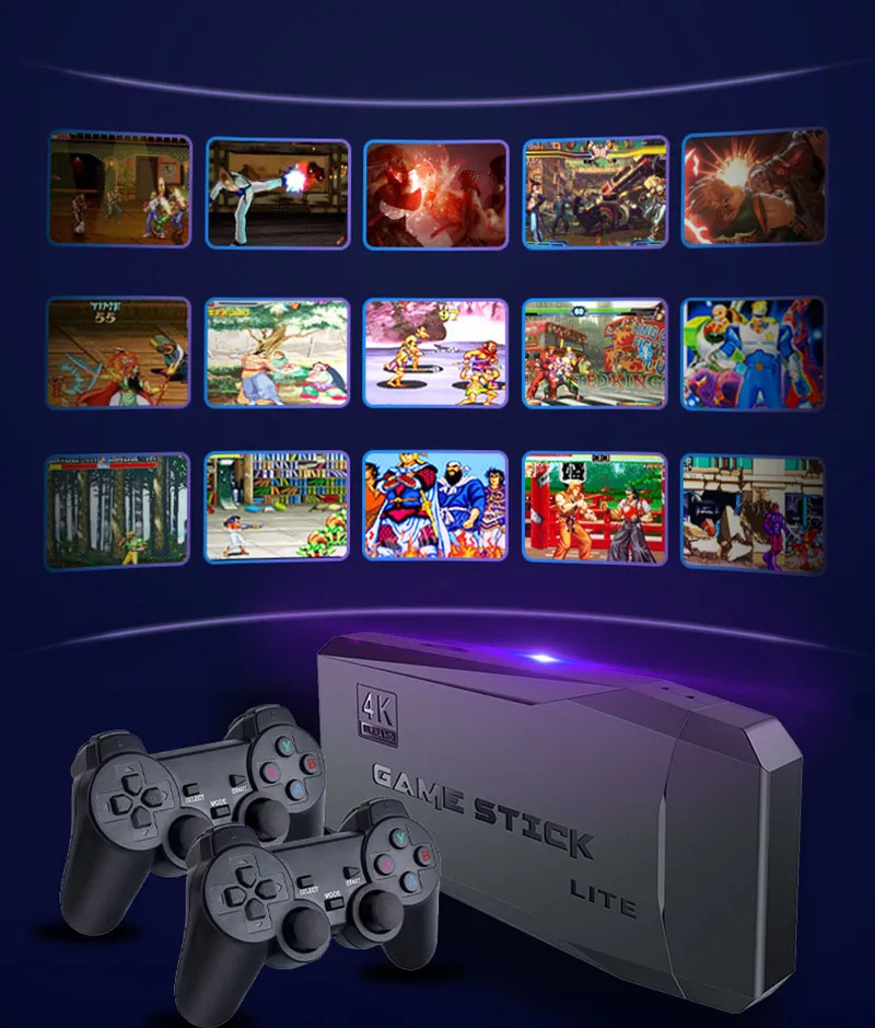 4K Retro Mini Game Console with Wireless Controllers, Preloaded 20,000 ...