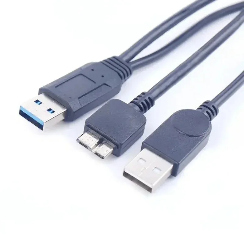 USB 3.0デュアルパワーYシェイプ2 XタイプAからマイクロB高速5 GBPSデータ転送ケーブルの外付けハードドライブハードウェア