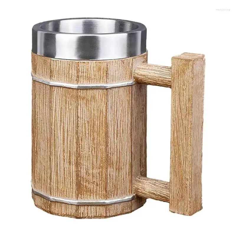 Kubki drewniany kubek do piwa beczkowy podwójny podwójny ścian