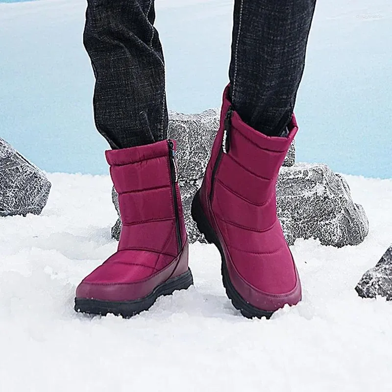 Stiefel 2024 Winter im Freien warme Schuhe für Mann Seite Zip-Männer-Knöchel-Snow-Casual Anti-Slip Plus Size