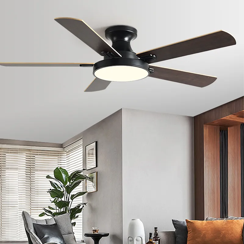 56Inch Fan Llights 2023 Year New Style Low Floor Ceiling Fan Light Living Room Indoor With Fan Chandelier 110V 220V