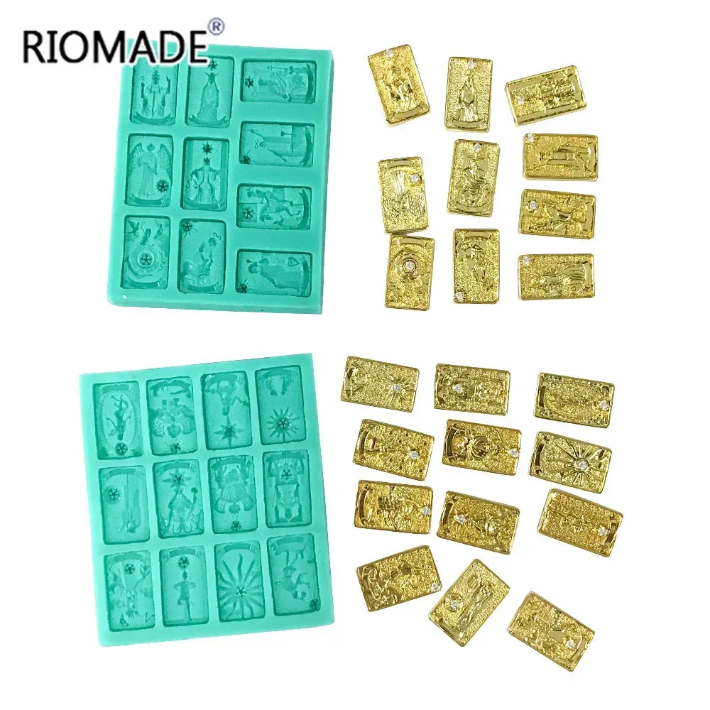 Moulds Tarot Silicone Fondant Mold Chocolate Dessert Baking Cake Decorating Tools Resin Handmade Making Mould Bakeware Kitchen Form