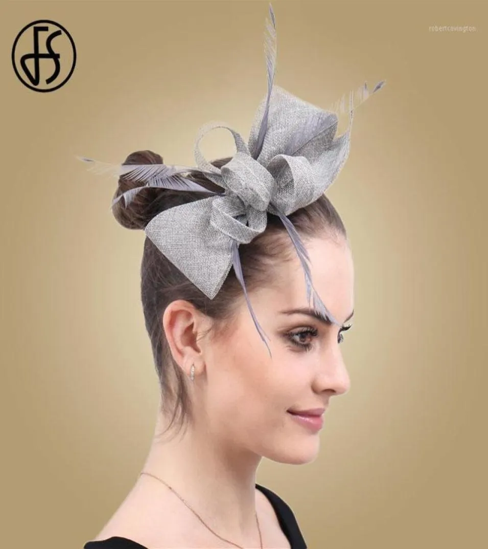 Fs vintage witte bruiloft fascinator hoed vrouwen elegante dames headweer feest haaraccessoires formele kleding hoofdtooi13734645