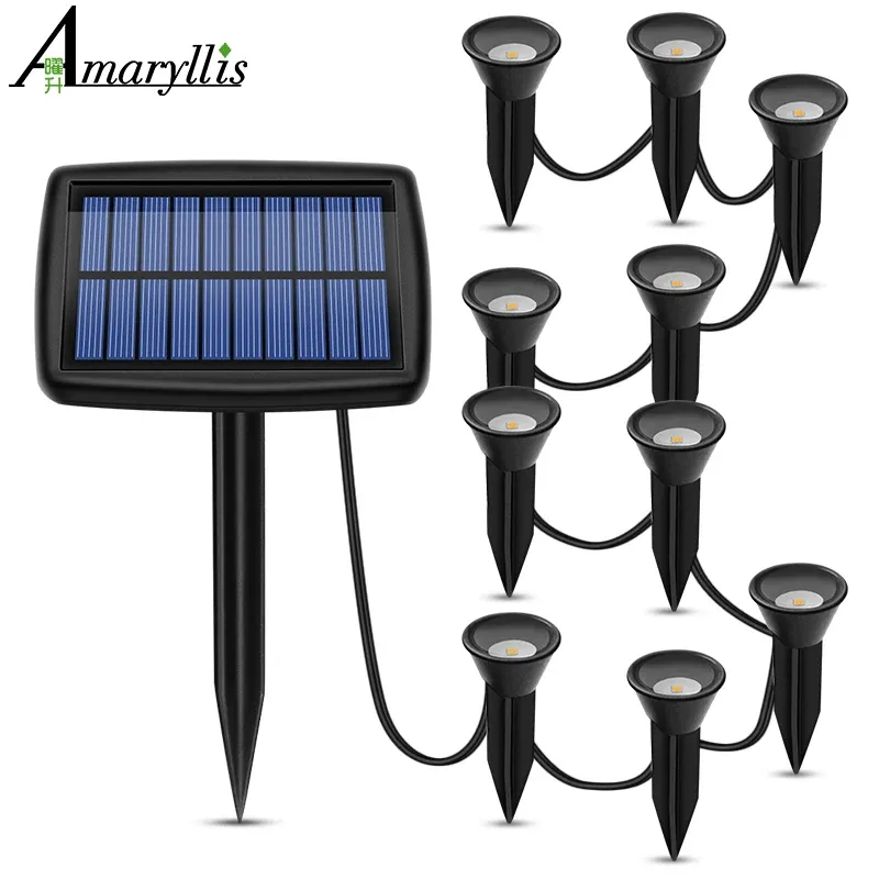 Dekorationer Solar Inground Lights 10in1 Solar Garden Light Outdoor Waterproof Landscape Lighting For Yard Walkway Patio Driveway Decoration