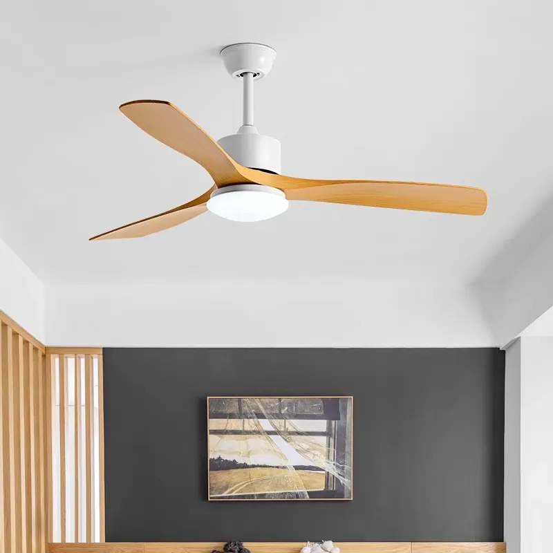 36/42/52 Inch white Black 3 ABS Blade Pure Copper DC 30W Motor Ceiling Fan With 24W LED Light Support Remote Control