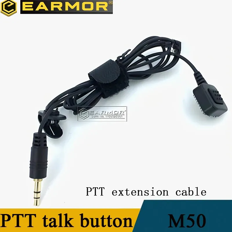 Accessoires Earmor M50 Tactische headset PTT Extended Finger Button Militaire PTT Finger Talk -knop Adapter M51 Compatibele tactische versnelling