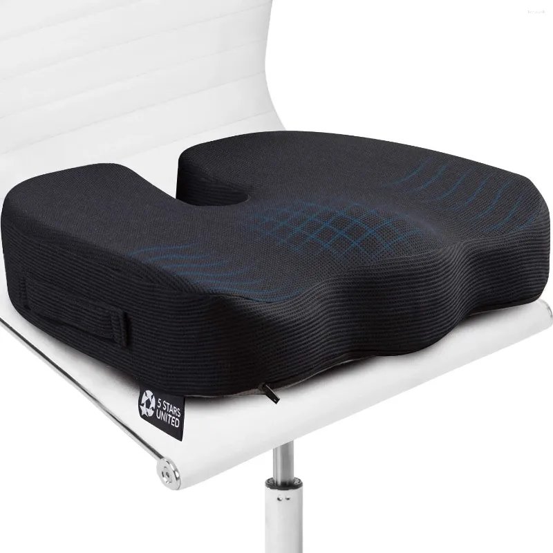 Kussenstoel voor bureaustoel Memory Foam Non-Slip Desk Back Back Coccyx Sciatica Tailbone Pain Relief Bupillow Bupillow