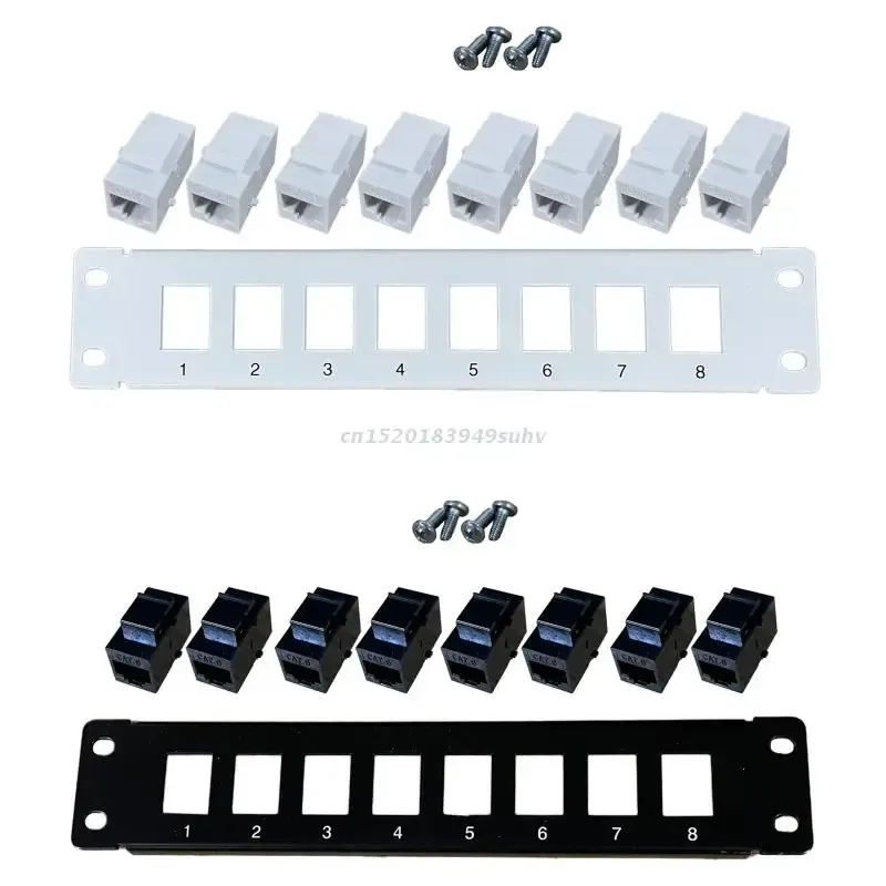 Narzędzia 8port 6 Oszyty Patch Panel RJ45 10G Gotowy metalowa obudowa Etykieta kolorów kolorów dla okablowania T568A i T568B