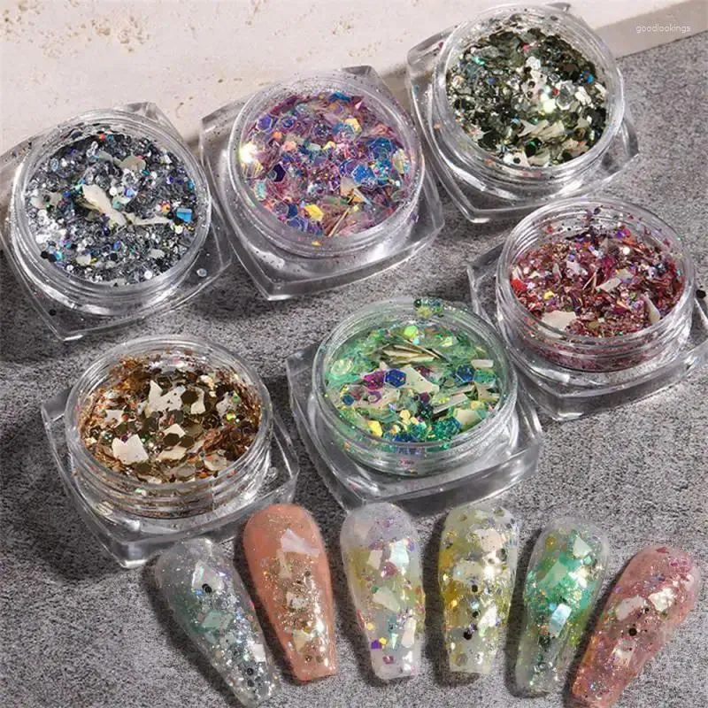 Nail Glitter vacker design exploderande gnistrar fashionabla dekorativa lapp kreativa mönster hälso skönhet innovativa paljetter