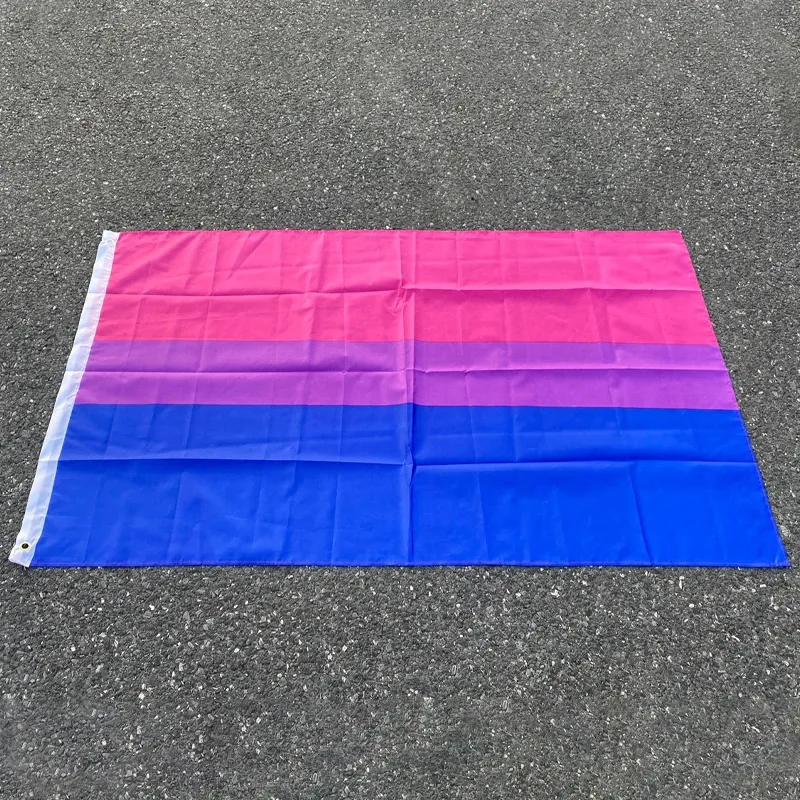 Aerlxemrbrae 90*150cm Bisexual Pride Flag LGBT Sizerainbow Flag LGBT Gay Rainbow Progress Banner 240426