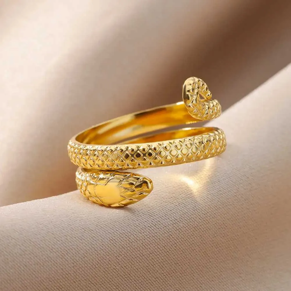 Anelli di nozze nuovi in anelli di serpente donne uomini inossidabile in acciaio in acciaio oro anello serpente vintage punk animale estetico gioiello regalo anillos mujer