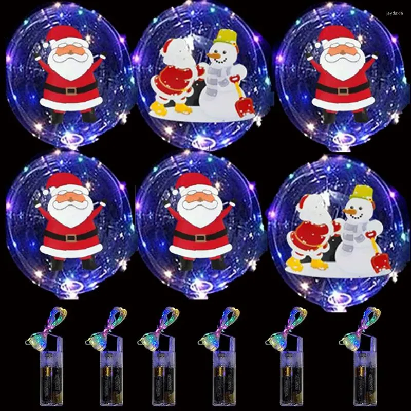 Party Decoration 20 Inch God Christmas LED Balloons tänds med stränglampor Transparent Bobo Bubble