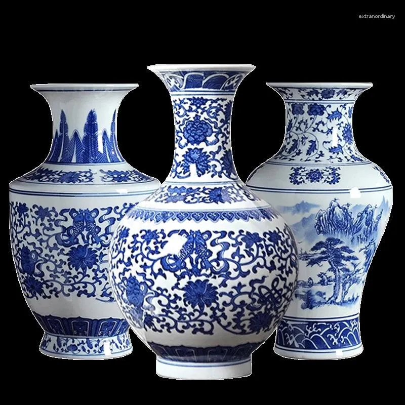 Vasi ceramica antica porcellana blu e bianca vaso cinese decorazione domestica decorazione soggiorno