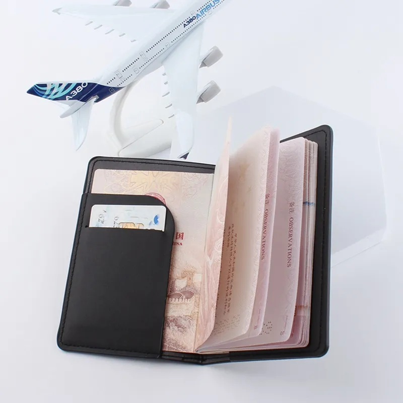 2022 Nouveau sac de document en cuir Aircraft Travel Passeport Livre de protection COUVERTURE CLIP PASPORT PU CARDE PURMUP CARDE PRÊT EN PIÈCE