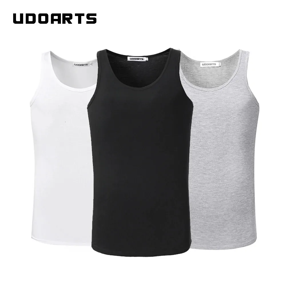 Udoarts Mens 3 Pack Modal Undershirts Crew Neck Tank Tops 240410